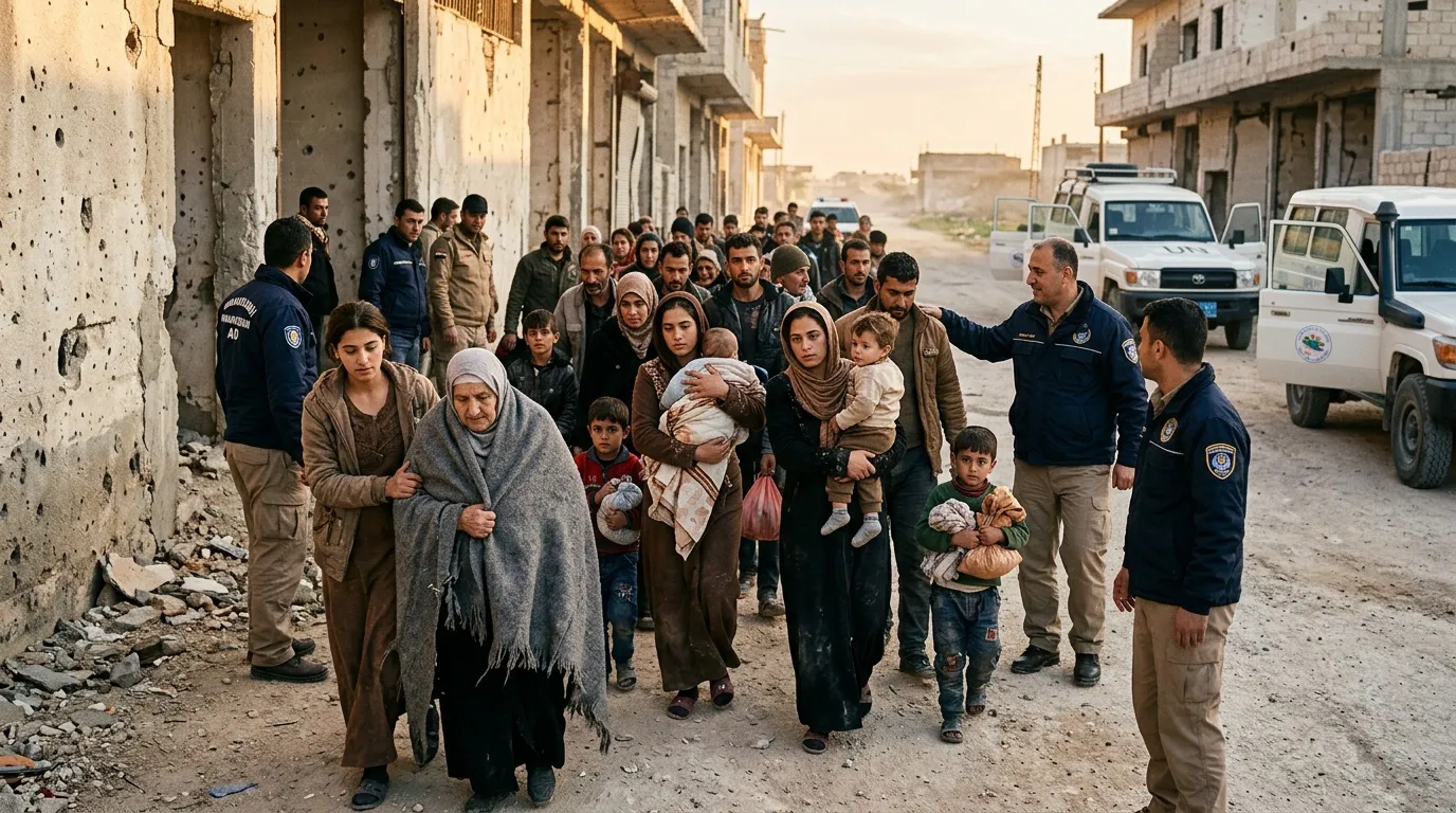 Plusieurs familles syriennes évacuées par les autorités