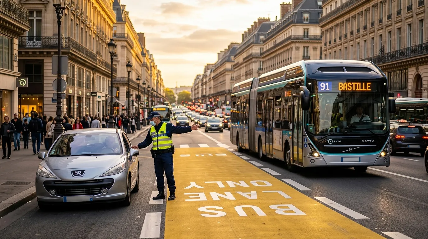 Bus favorisé : circulation et amendes
