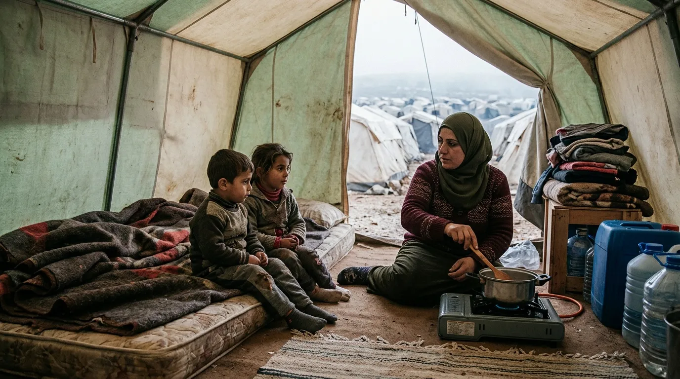 Familles syriennes sous tentes : survivre au quotidien