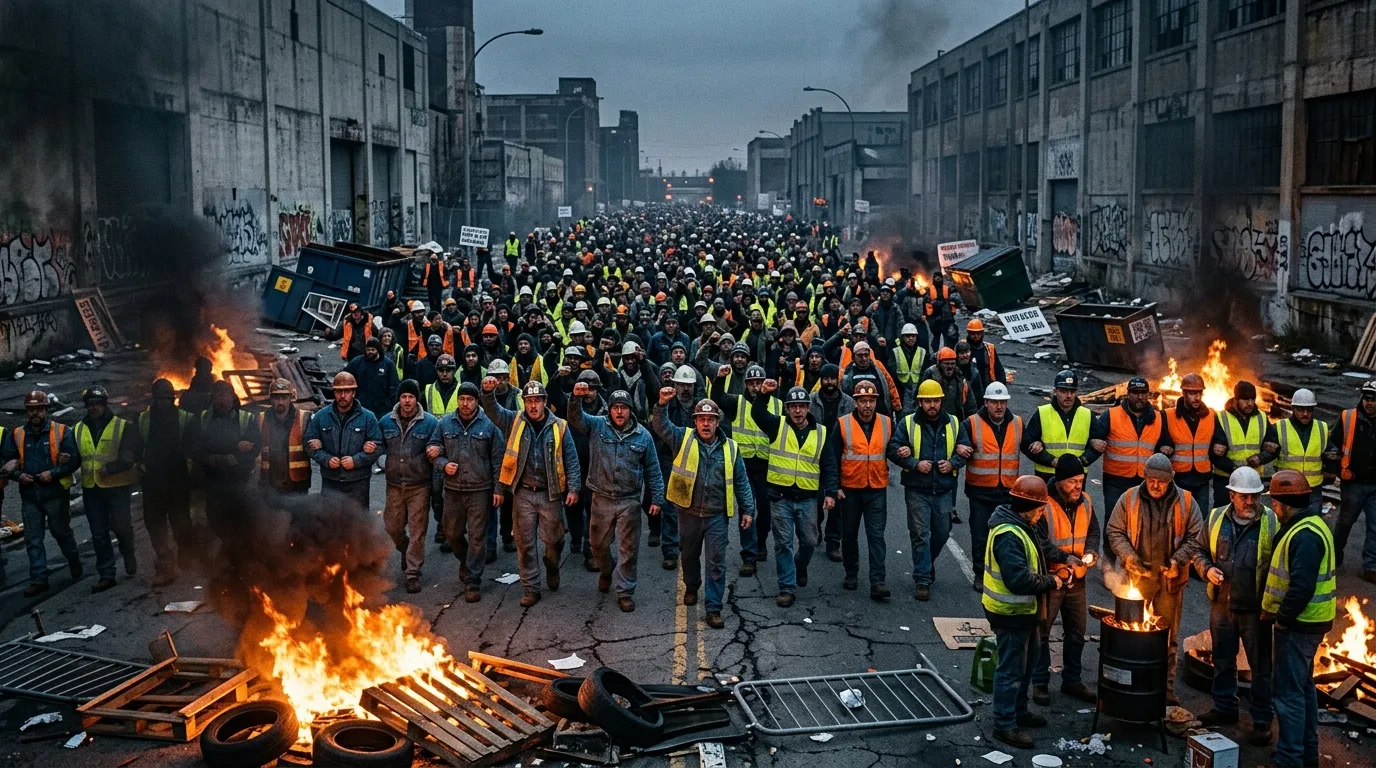 Débrayages mouvement social : grève et blocages