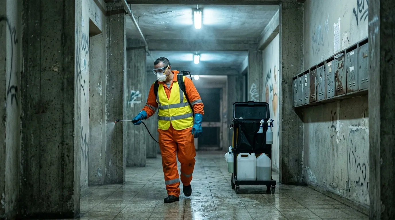 Franc-Moisin : désinfection des halls d'immeuble