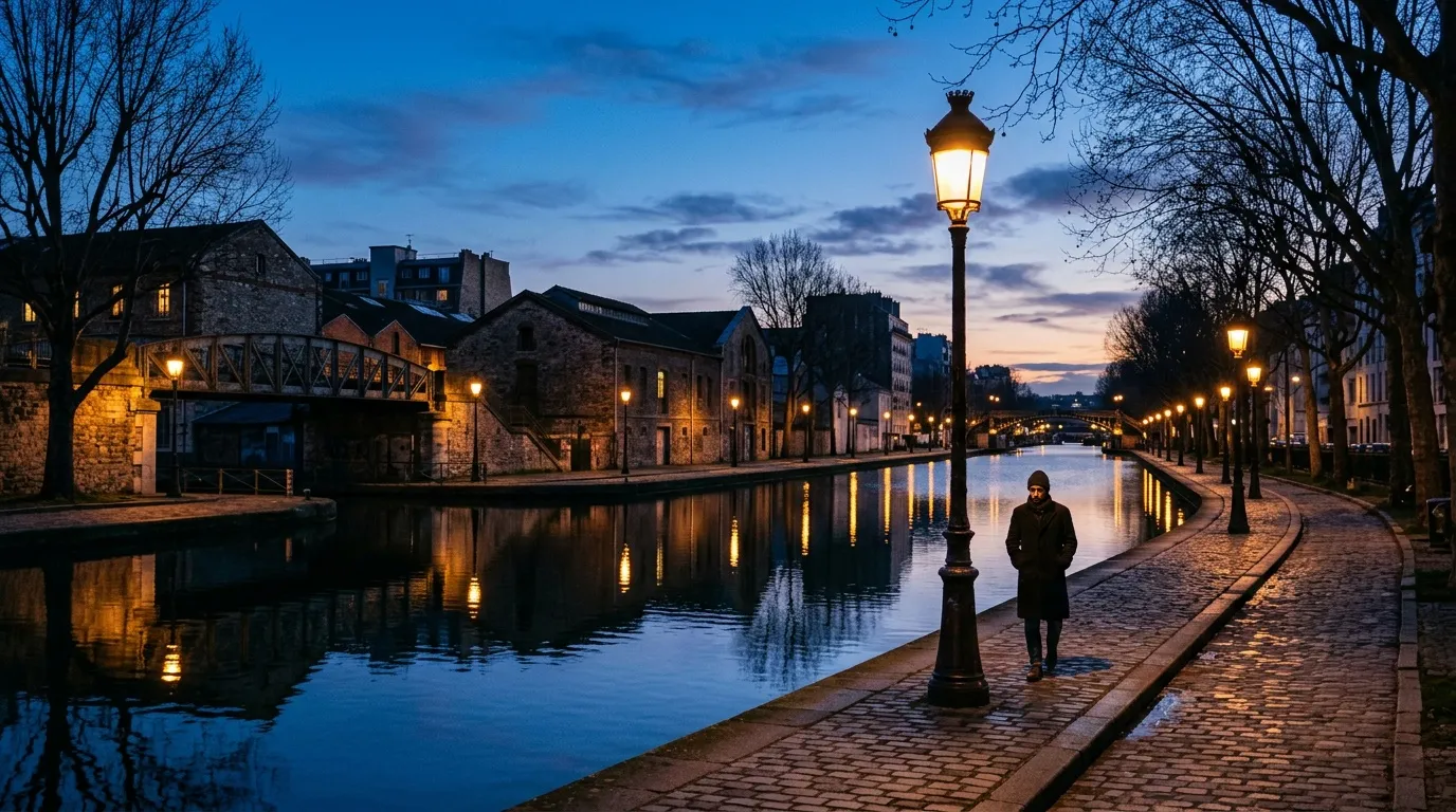 Heure bleue canal Saint-Denis : promenade bord eau