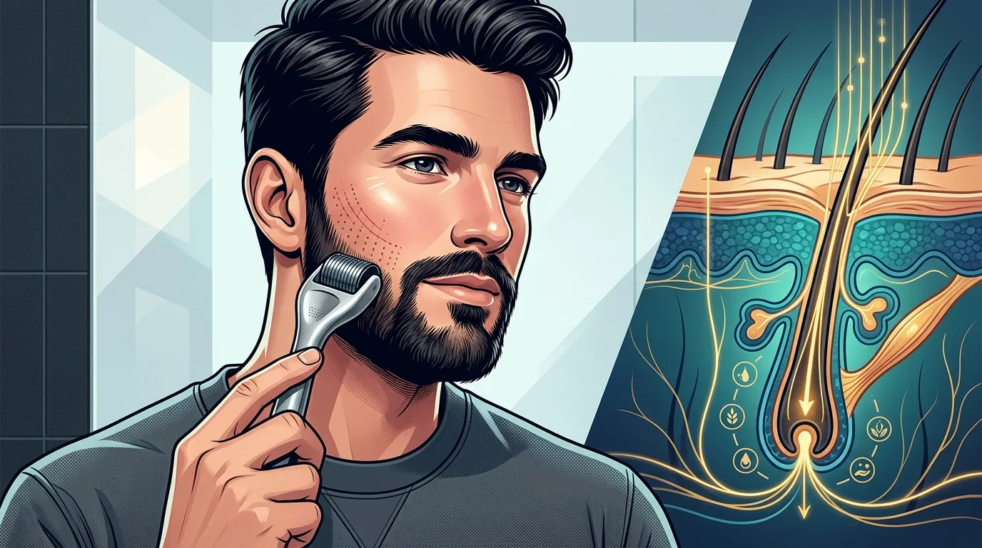 Homme utilisant un rasoir &eacute;lectrique pour raser sa barbe