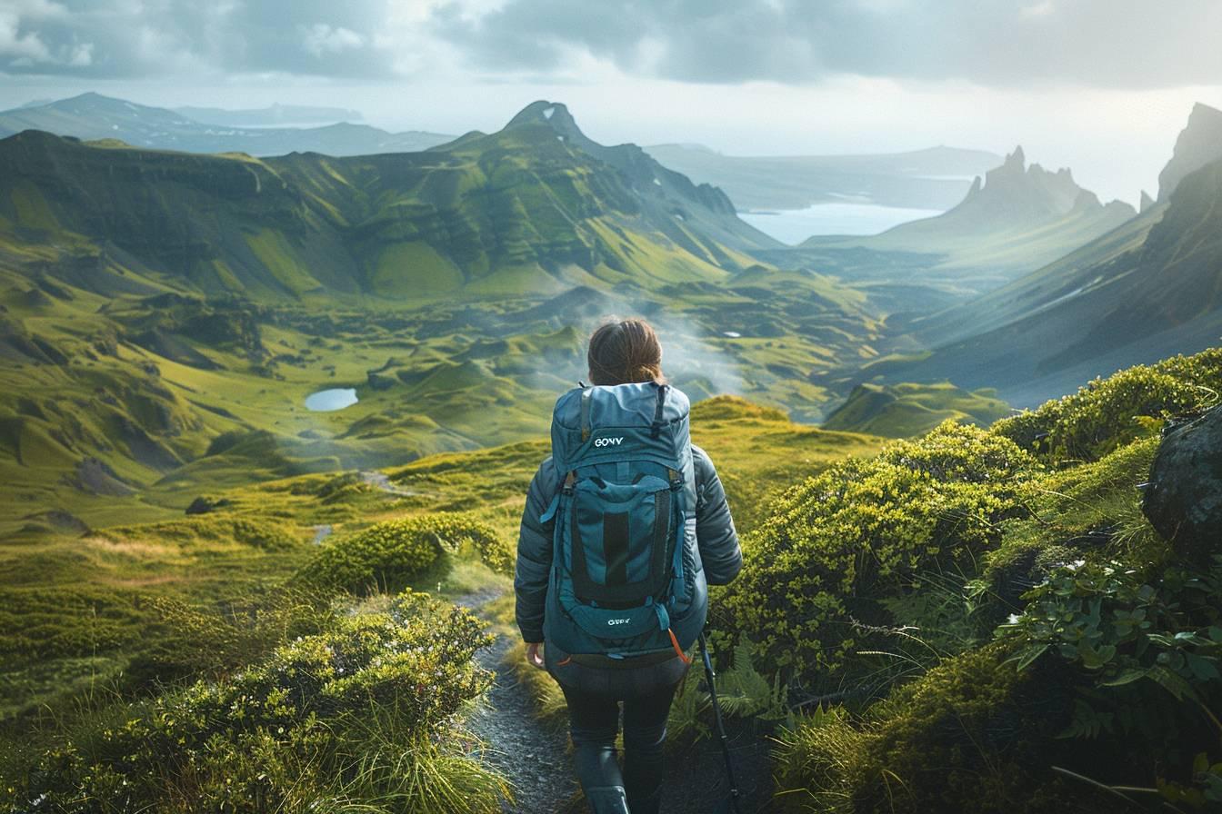 Une personne admire le paysage montagneux depuis les hauteurs