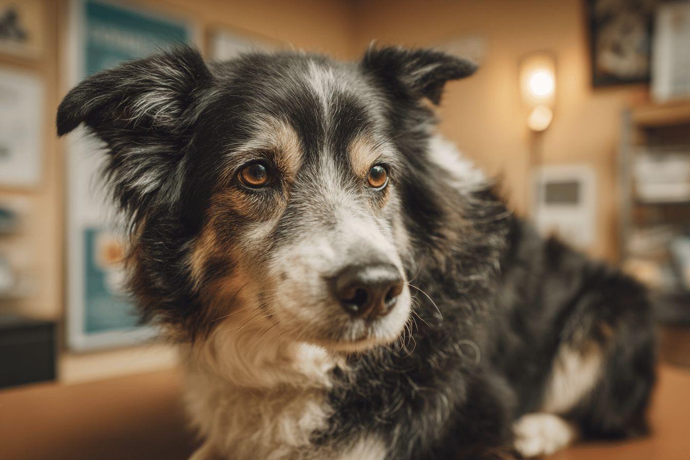 Portrait rapproch&eacute; d'un chien berger aux poils mi-longs