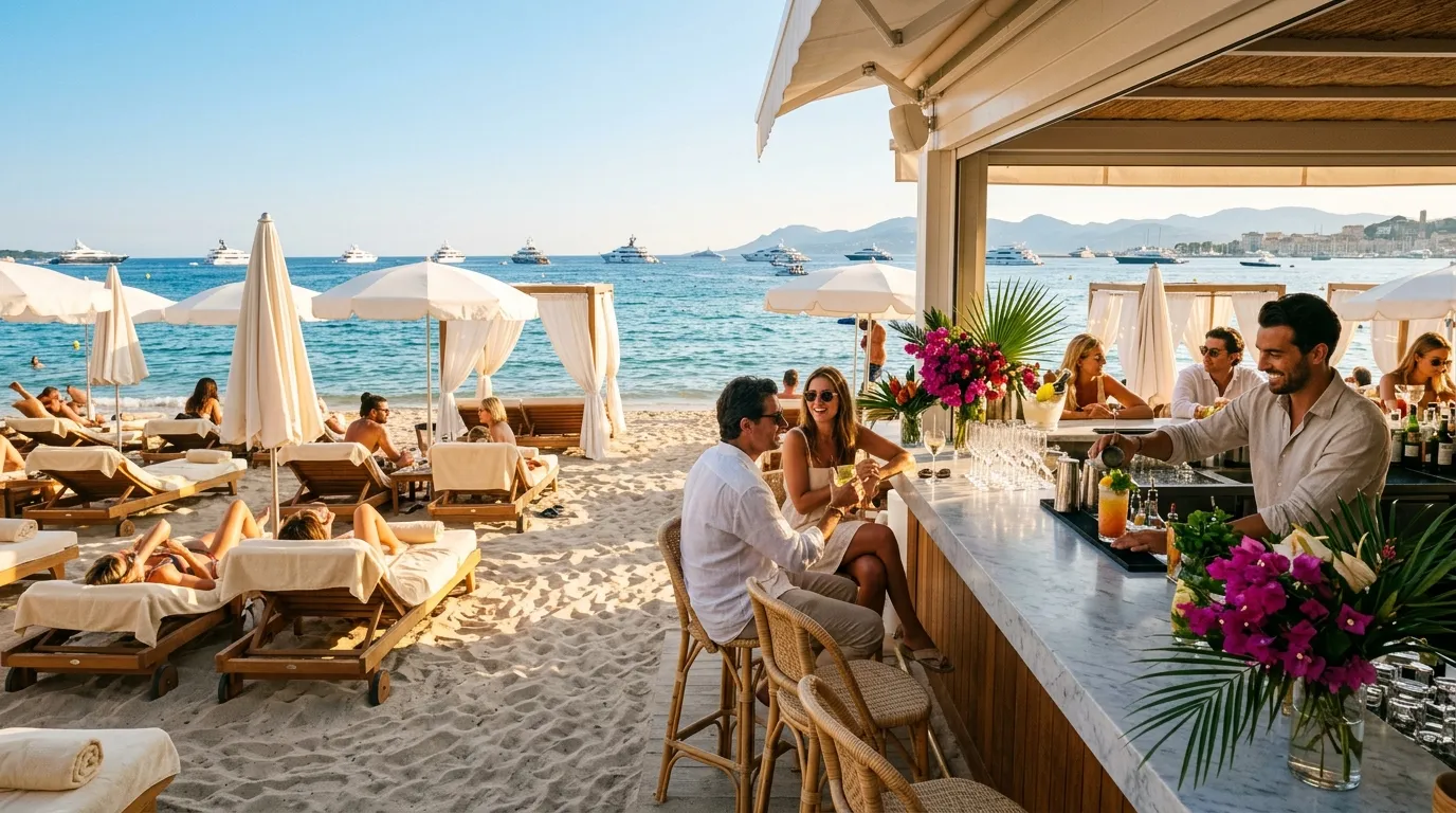 Plage Lucia Cannes : restaurant, bar et bain de soleil