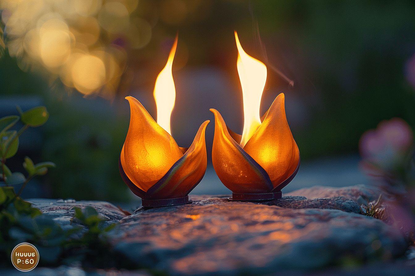 Flammes de feu dans la nature, une image apaisante et mystique