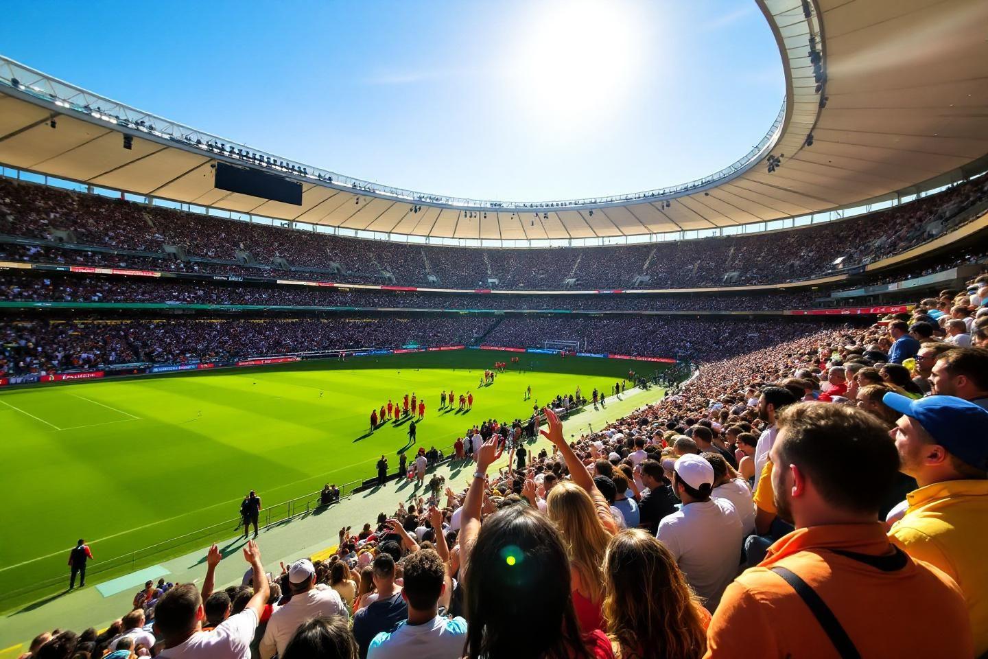 Vue panoramique d'un stade rempli pendant un événement sportif