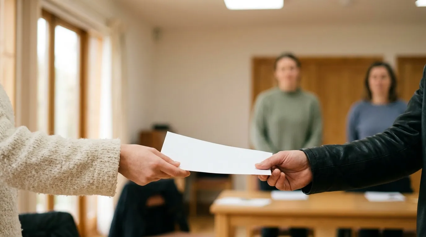 Personne remettant son bulletin de vote dans l'urne électorale